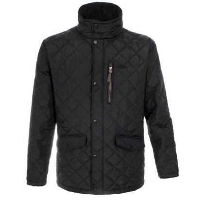 Black - Front - Trespass Mens Argyle Quilted Jacket