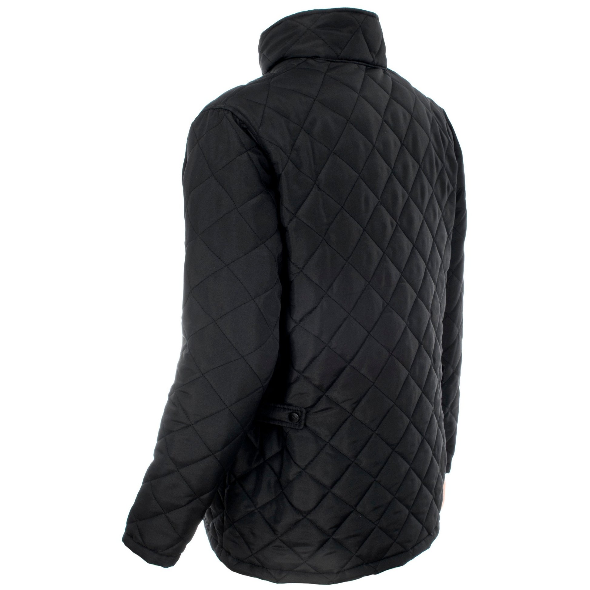 Black - Back - Trespass Mens Argyle Quilted Jacket