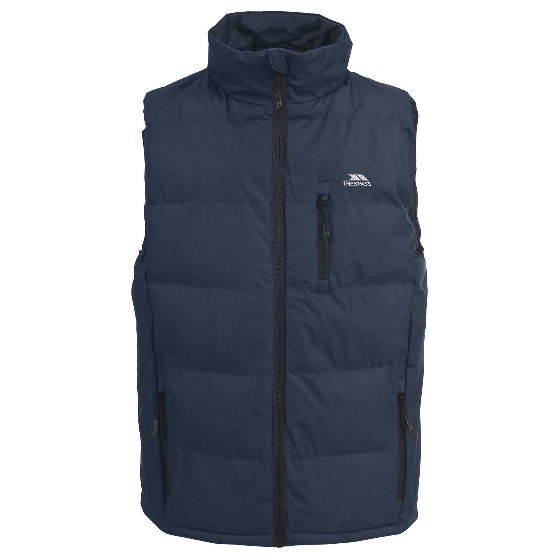 Navy - Front - Trespass Mens Clasp Padded Gilet-Bodywarmer