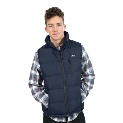 Navy - Side - Trespass Mens Clasp Padded Gilet-Bodywarmer