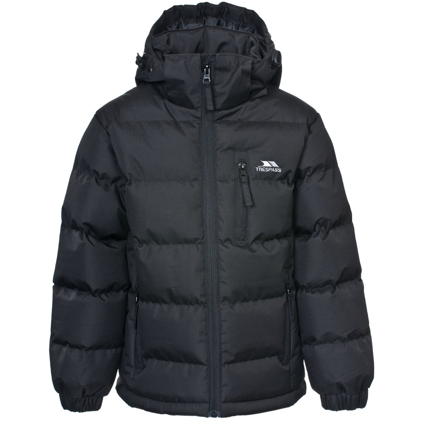Black - Front - Trespass Kids Boys Tuff Padded Winter Jacket