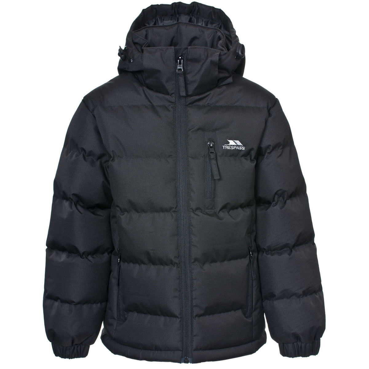 Black - Front - Trespass Kids Boys Tuff Padded Winter Jacket