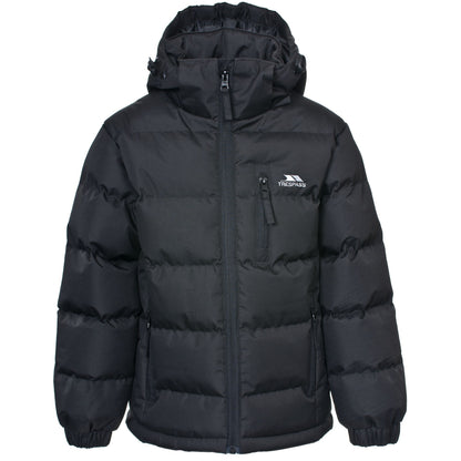 Black - Front - Trespass Kids Boys Tuff Padded Winter Jacket