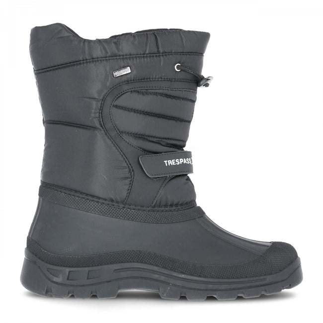 Black - Back - Trespass Unisex Dodo Pull On Winter Snow Boots