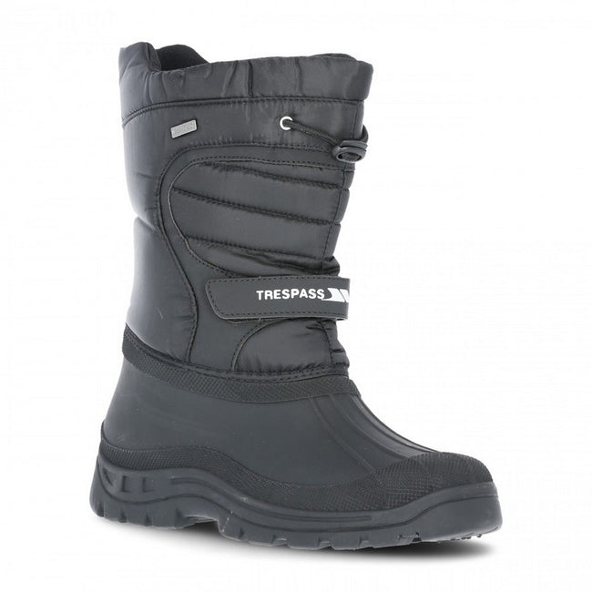 Black - Front - Trespass Unisex Dodo Pull On Winter Snow Boots