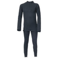 Black - Front - Trespass Kids Unisex Unite360 Thermal Base Layer Set (Top And Bottoms)