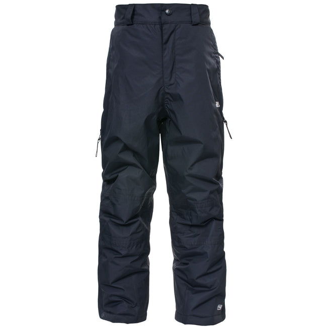 Black - Front - Trespass Kids Unisex Marvelous Ski Pants With Detachable Braces
