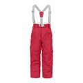 Red - Side - Trespass Kids Unisex Marvelous Ski Pants With Detachable Braces