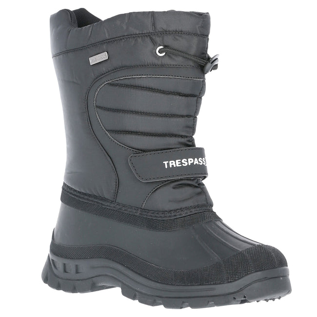 Black - Front - Trespass Kids Unisex Dodo Water Resistant Snow Boots