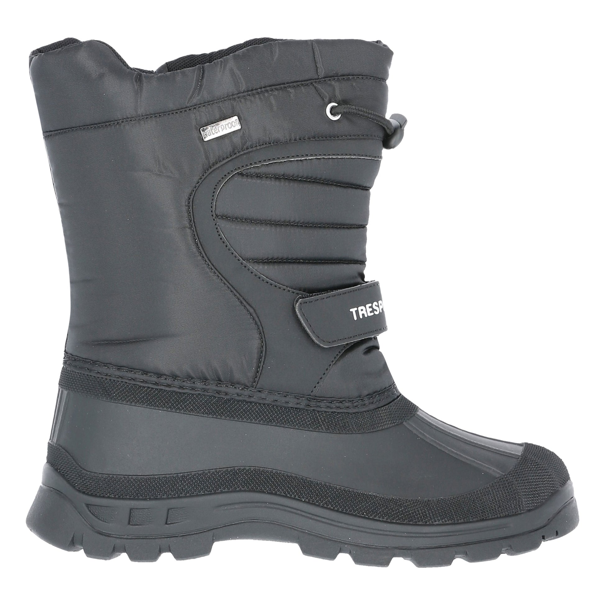 Black - Back - Trespass Kids Unisex Dodo Water Resistant Snow Boots
