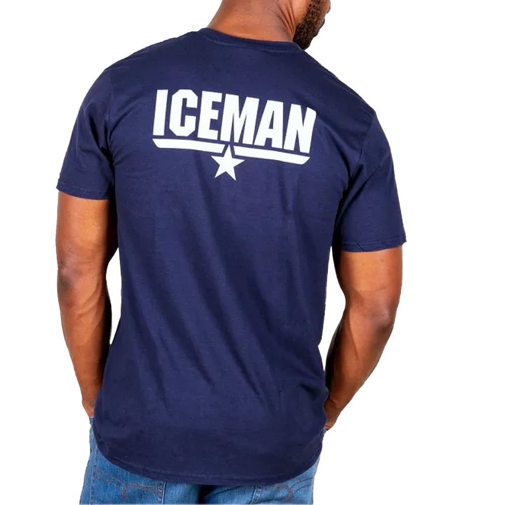 Blue - Back - Top Gun Unisex Adult Iceman Back Print T-Shirt
