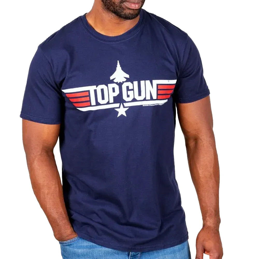 Blue - Front - Top Gun Unisex Adult Iceman Back Print T-Shirt