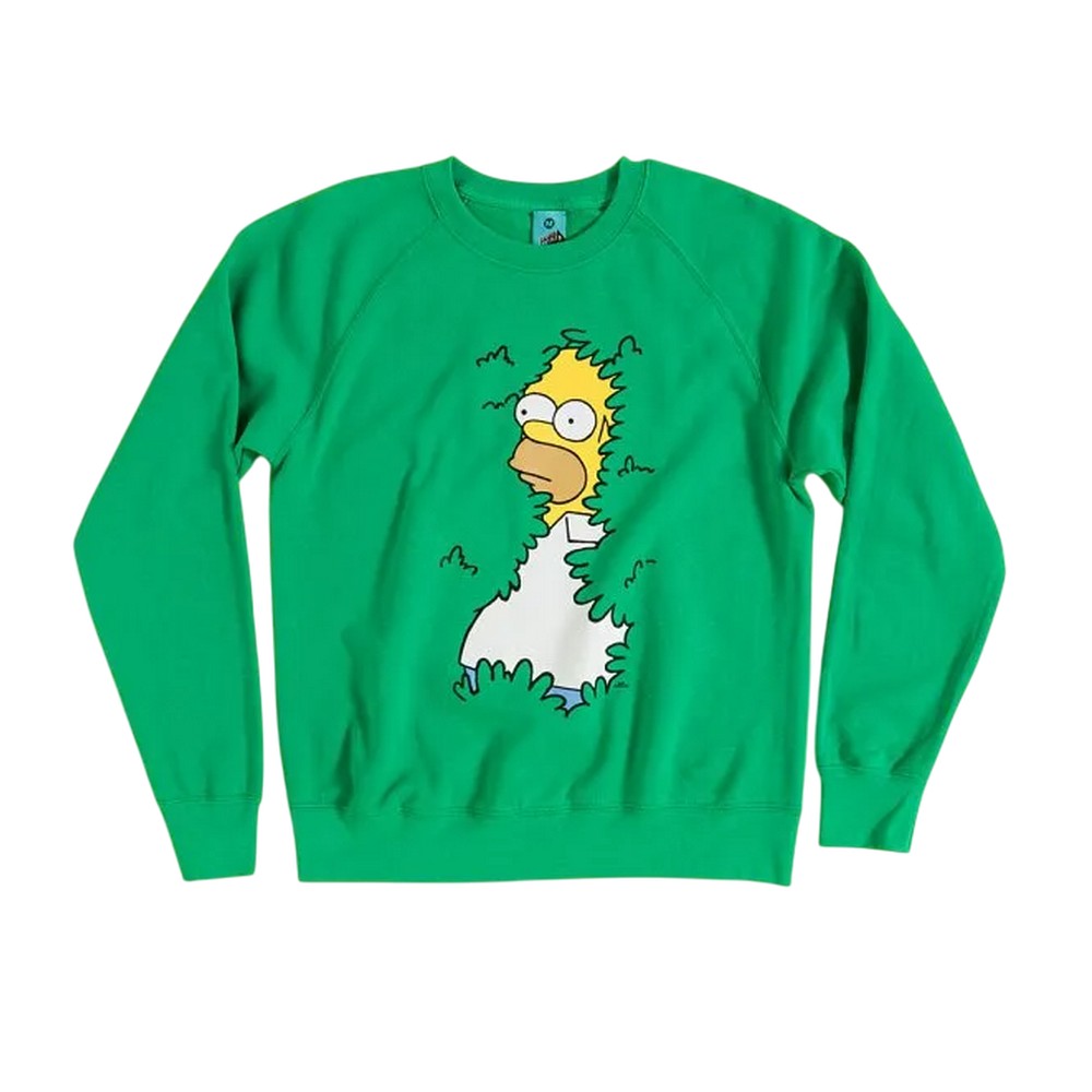 Green - Front - The Simpsons Unisex Adult Homer Hedge Sweater Top
