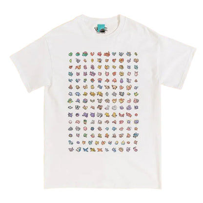 White - Front - Pokemon Unisex Adult 151 Sprites T-Shirt