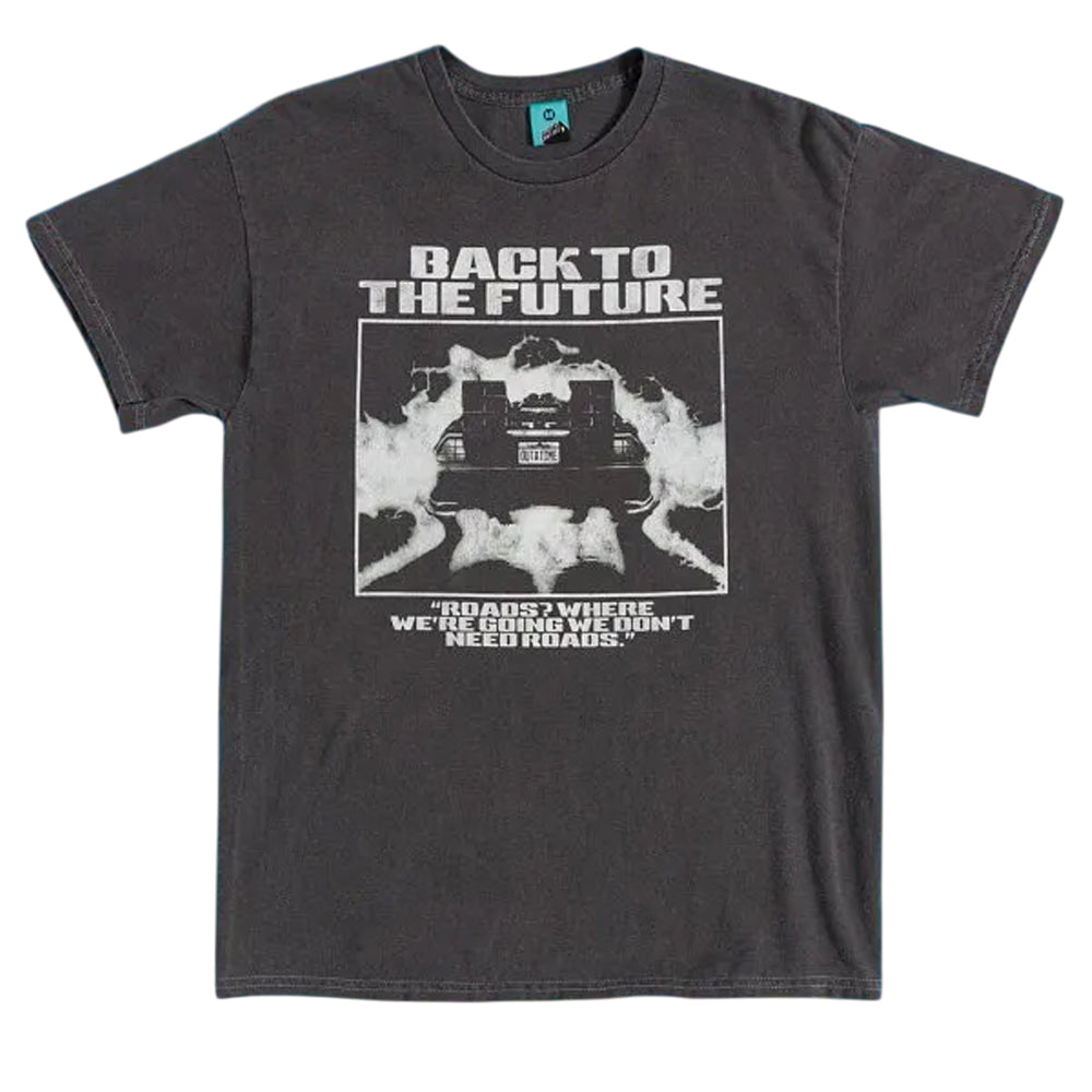 Black - Front - Back To The Future Unisex Adult We Dont Need Roads Vintage Washed T-Shirt
