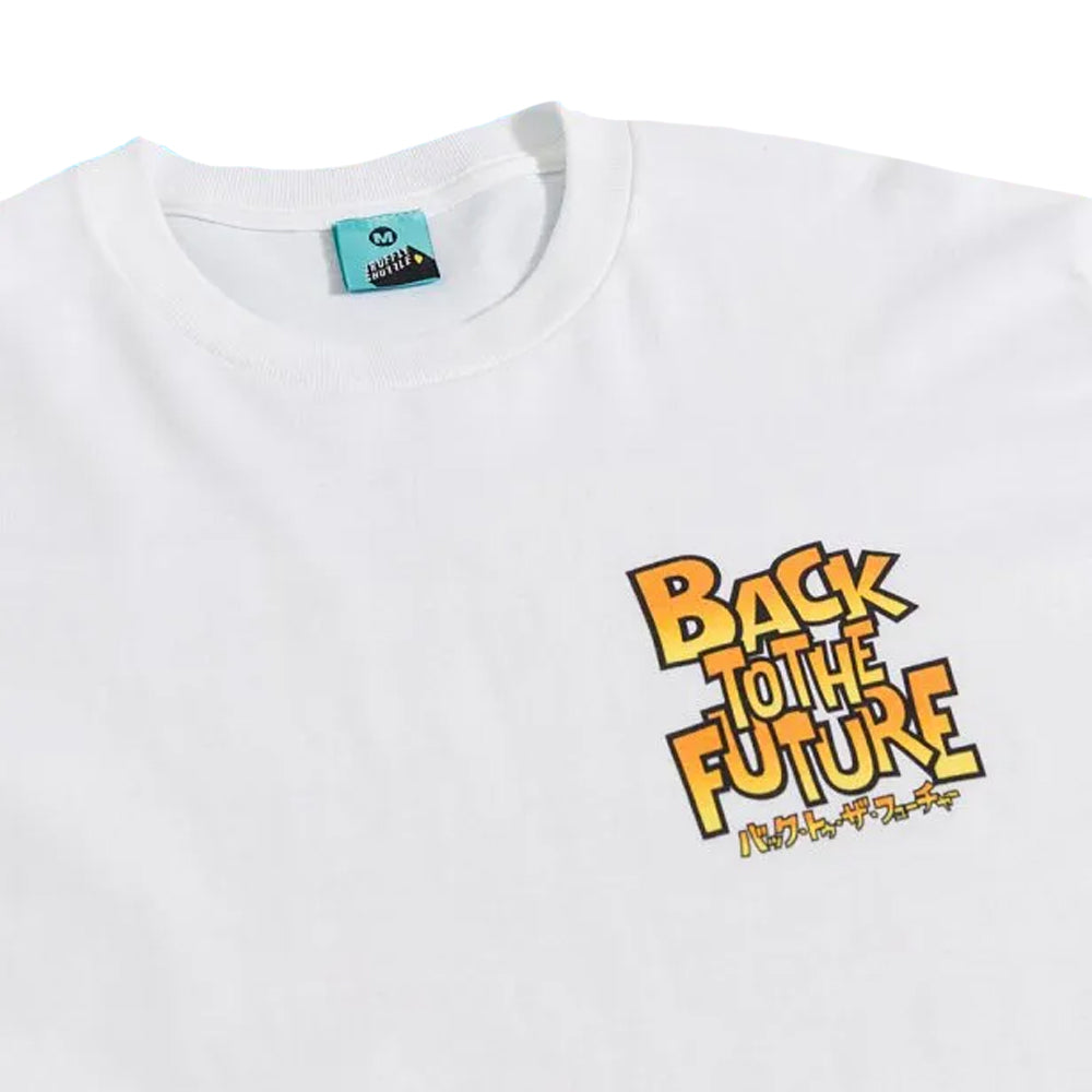 White-Off White - Side - Back To The Future Unisex Adult Cartoon Back Print T-Shirt