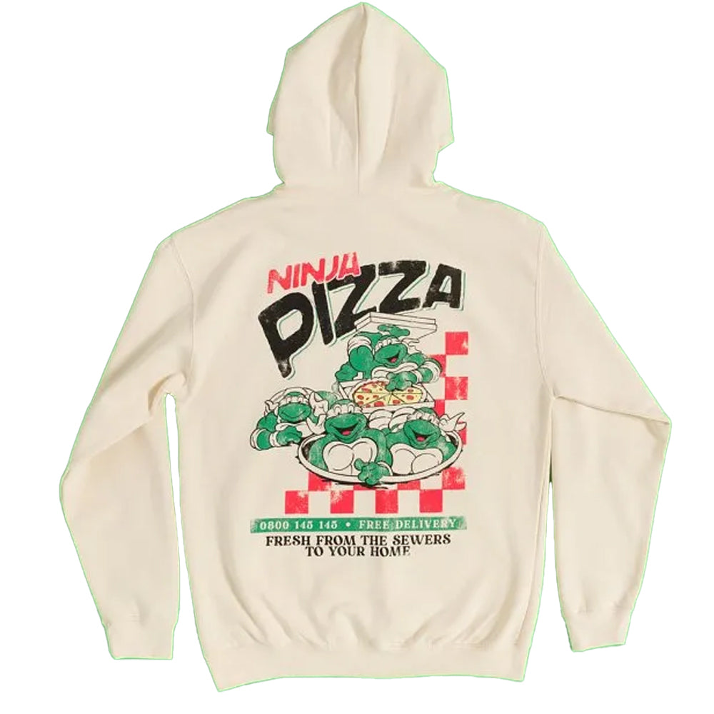 Off White - Back - Teenage Mutant Ninja Turtles Unisex Adult Pizza Hoodie