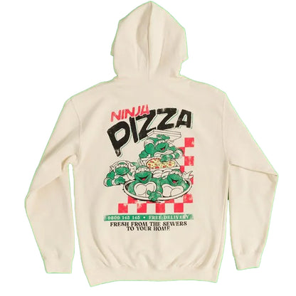 Off White - Back - Teenage Mutant Ninja Turtles Unisex Adult Pizza Hoodie