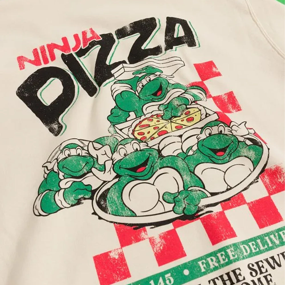 Off White - Side - Teenage Mutant Ninja Turtles Unisex Adult Pizza Hoodie