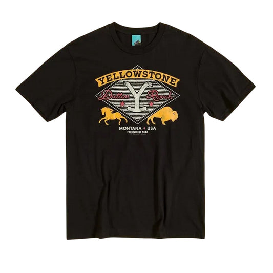 Charcoal - Front - Yellowstone Unisex Adult Dutton Ranch Brand T-Shirt