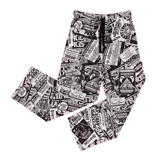 White - Front - Stranger Things Unisex Adult Adverts Montage Lounge Pants