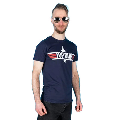 Blue - Side - Top Gun Mens Cougar Back Print T-Shirt