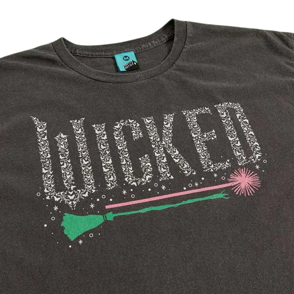 Charcoal - Side - Wicked Unisex Adult Icons Vintage Wash Back Print T-Shirt