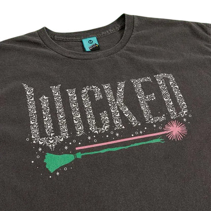 Charcoal - Side - Wicked Unisex Adult Icons Vintage Wash Back Print T-Shirt