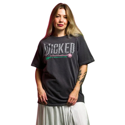 Charcoal - Lifestyle - Wicked Unisex Adult Icons Vintage Wash Back Print T-Shirt