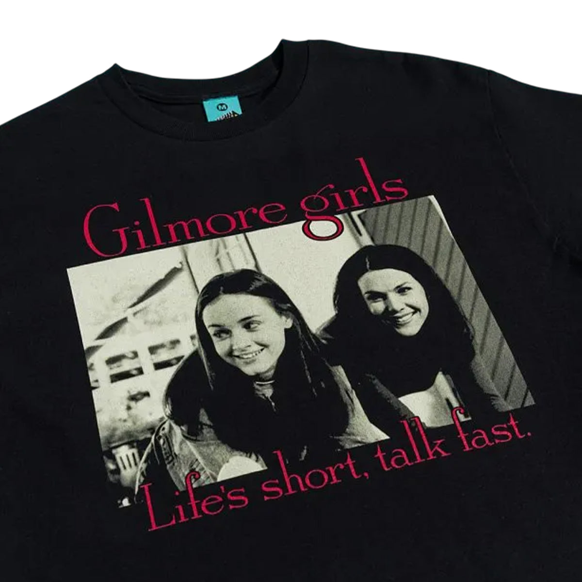 Black-Charcoal - Side - Gilmore Girls Unisex Adult Life´s Short Talk Fast T-Shirt