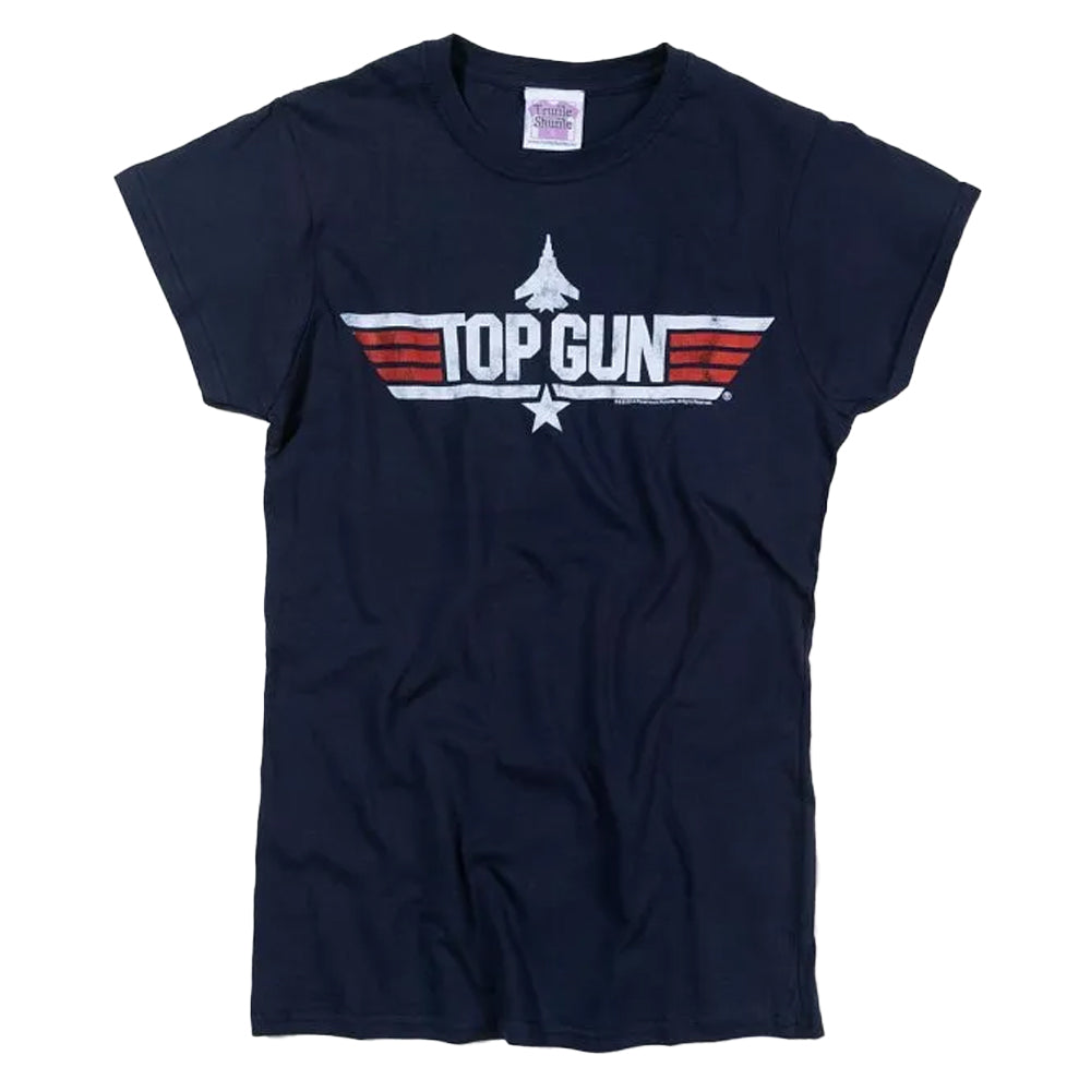 Blue - Front - Top Gun Womens-Ladies Charlie Back Print Fitted T-Shirt