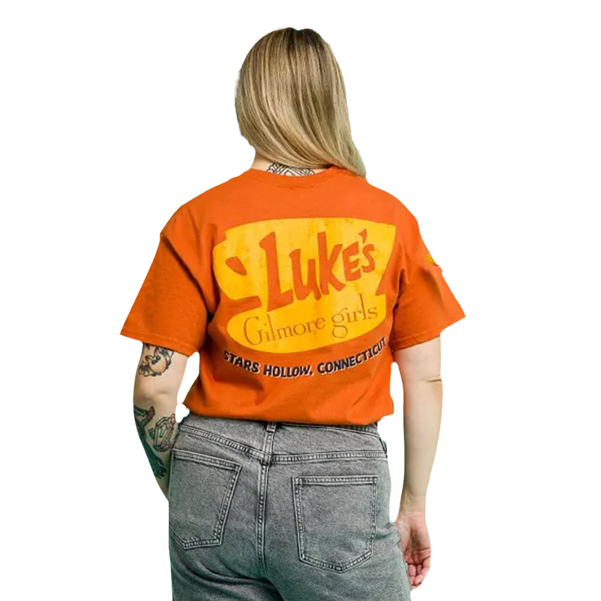 Orange - Pack Shot - Gilmore Girls Unisex Adult Welcome To Lukes Back Print T-Shirt
