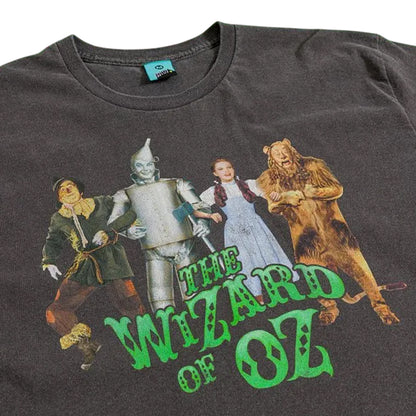 Charcoal - Side - The Wizard Of Oz Unisex Adult Line Up Vintage Wash Back Print T-Shirt