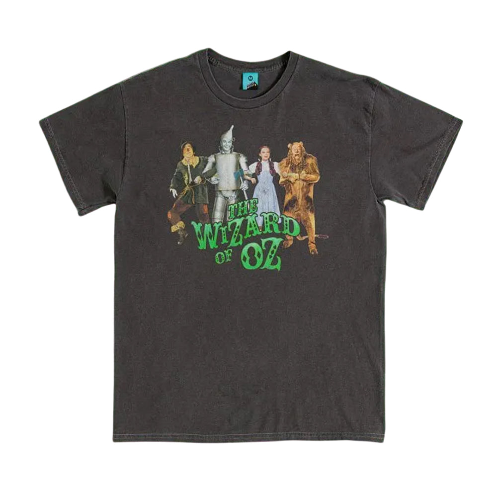 Charcoal - Front - The Wizard Of Oz Unisex Adult Line Up Vintage Wash Back Print T-Shirt