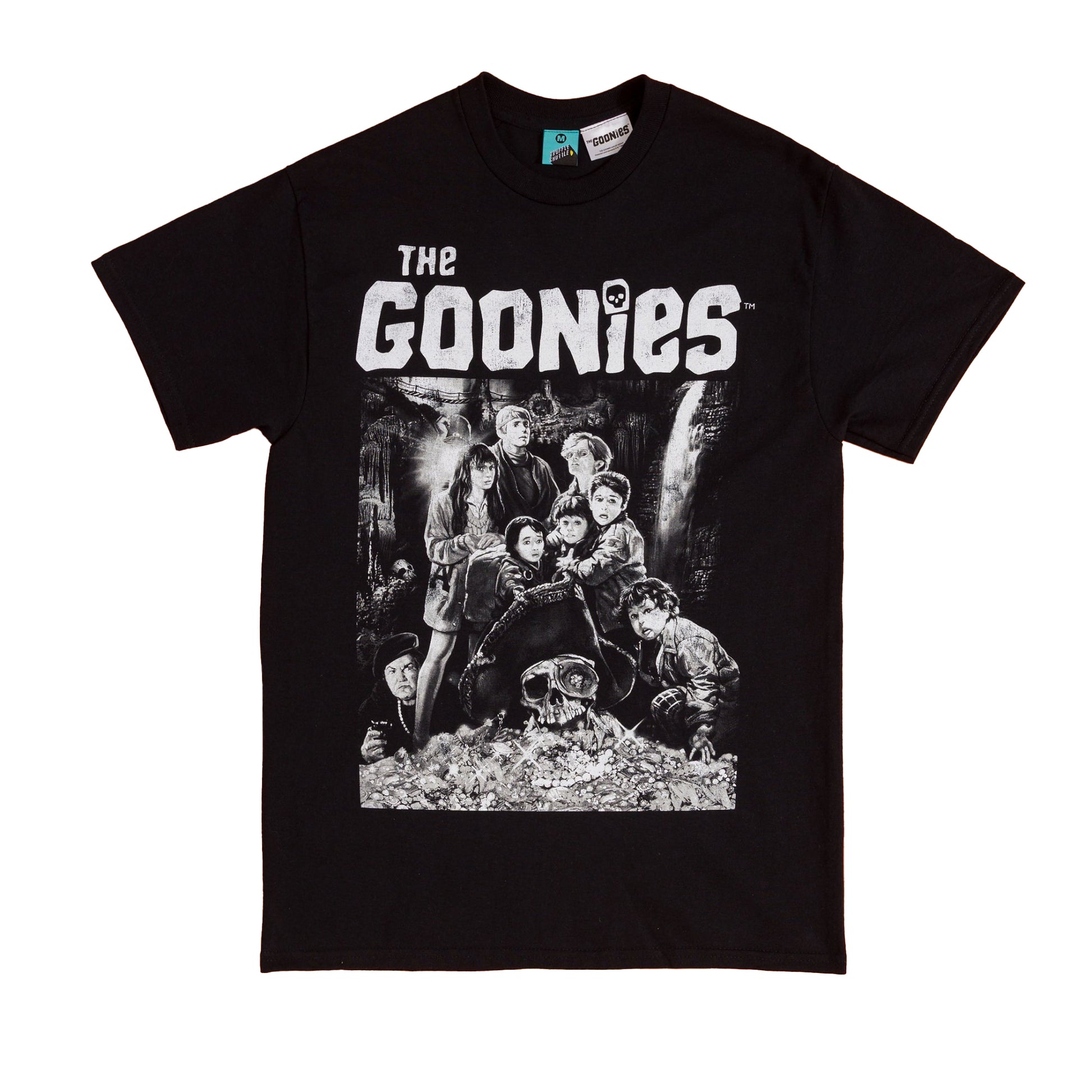 Black - Front - The Goonies Unisex Adult Cast Names Back Print T-Shirt