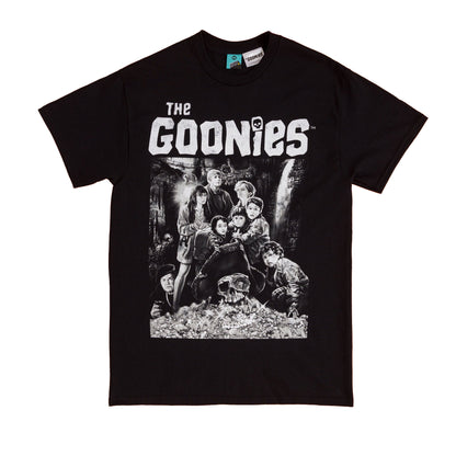 Black - Front - The Goonies Unisex Adult Cast Names Back Print T-Shirt