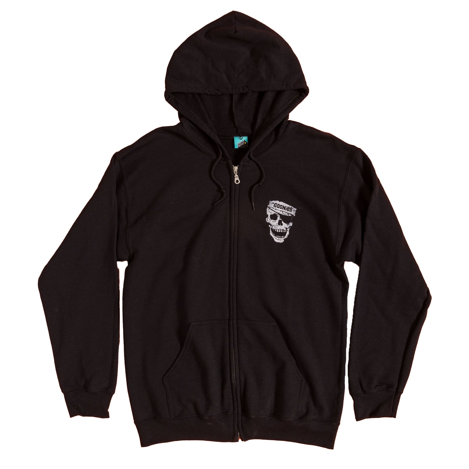 Black - Front - The Goonies Unisex Adult Skull Full Zip Hoodie