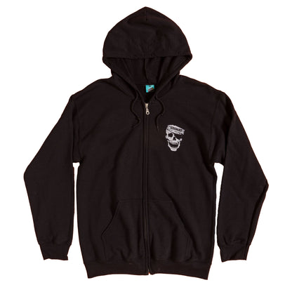 Black - Front - The Goonies Unisex Adult Skull Full Zip Hoodie