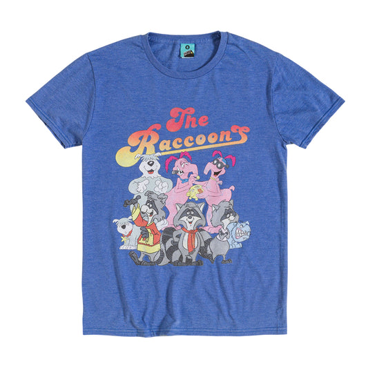 Blue - Front - The Raccoons Unisex Adult Characters Marl T-Shirt