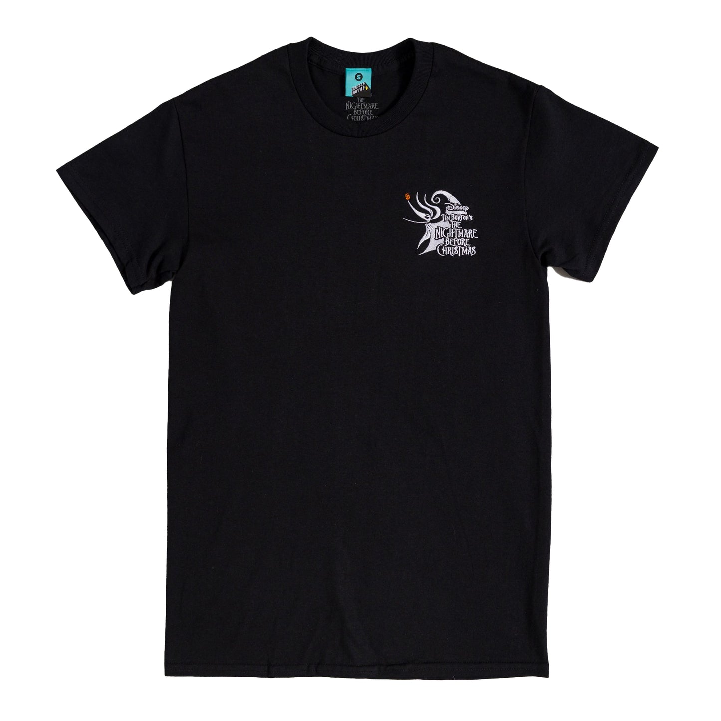 Black - Front - The Nightmare Before Christmas Unisex Adult Zero Embroidered T-Shirt