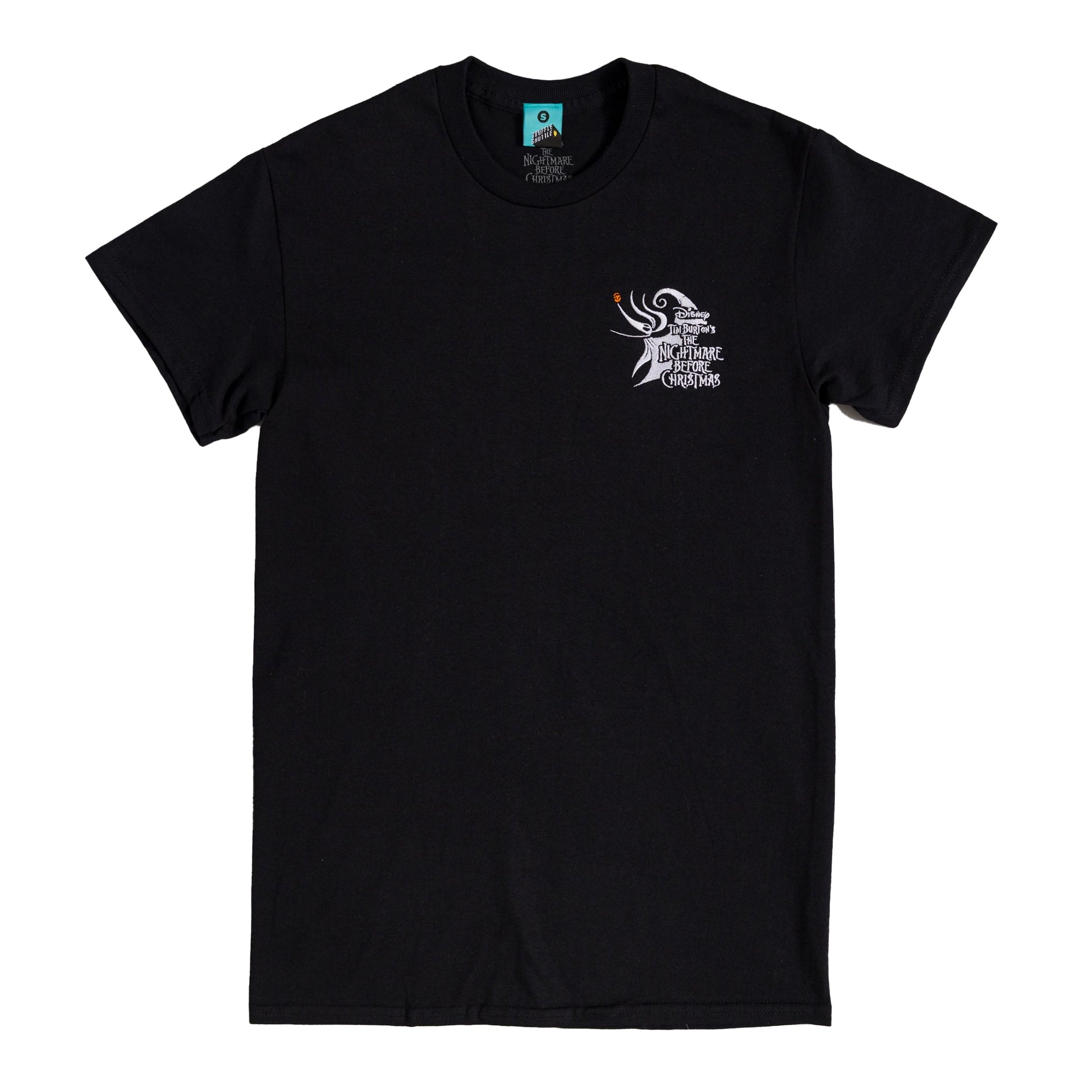 Black - Front - The Nightmare Before Christmas Unisex Adult Zero Embroidered T-Shirt