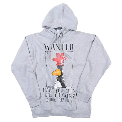 Grey - Front - Wallace and Gromit Unisex Adult Feathers McGraw Wanted Poster Hoodie