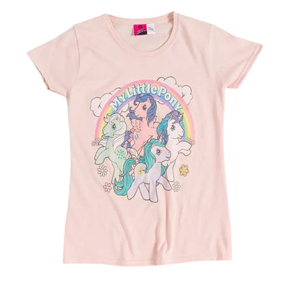 Light Pink - Front - My Little Pony Womens-Ladies Meadows Fitted T-Shirt