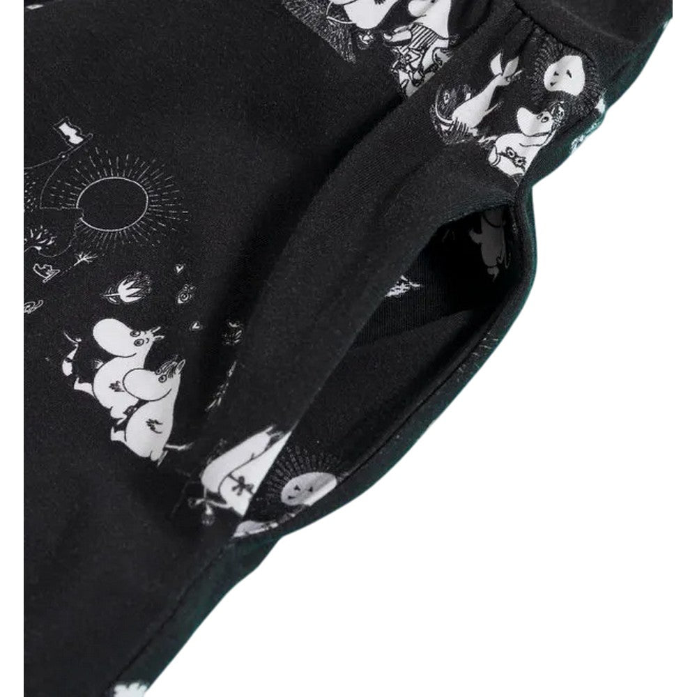 Black - Lifestyle - Moomin Womens-Ladies All-Over Print Smock Dress