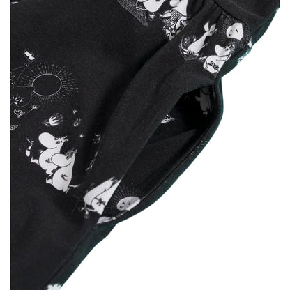 Black - Lifestyle - Moomin Womens-Ladies All-Over Print Smock Dress