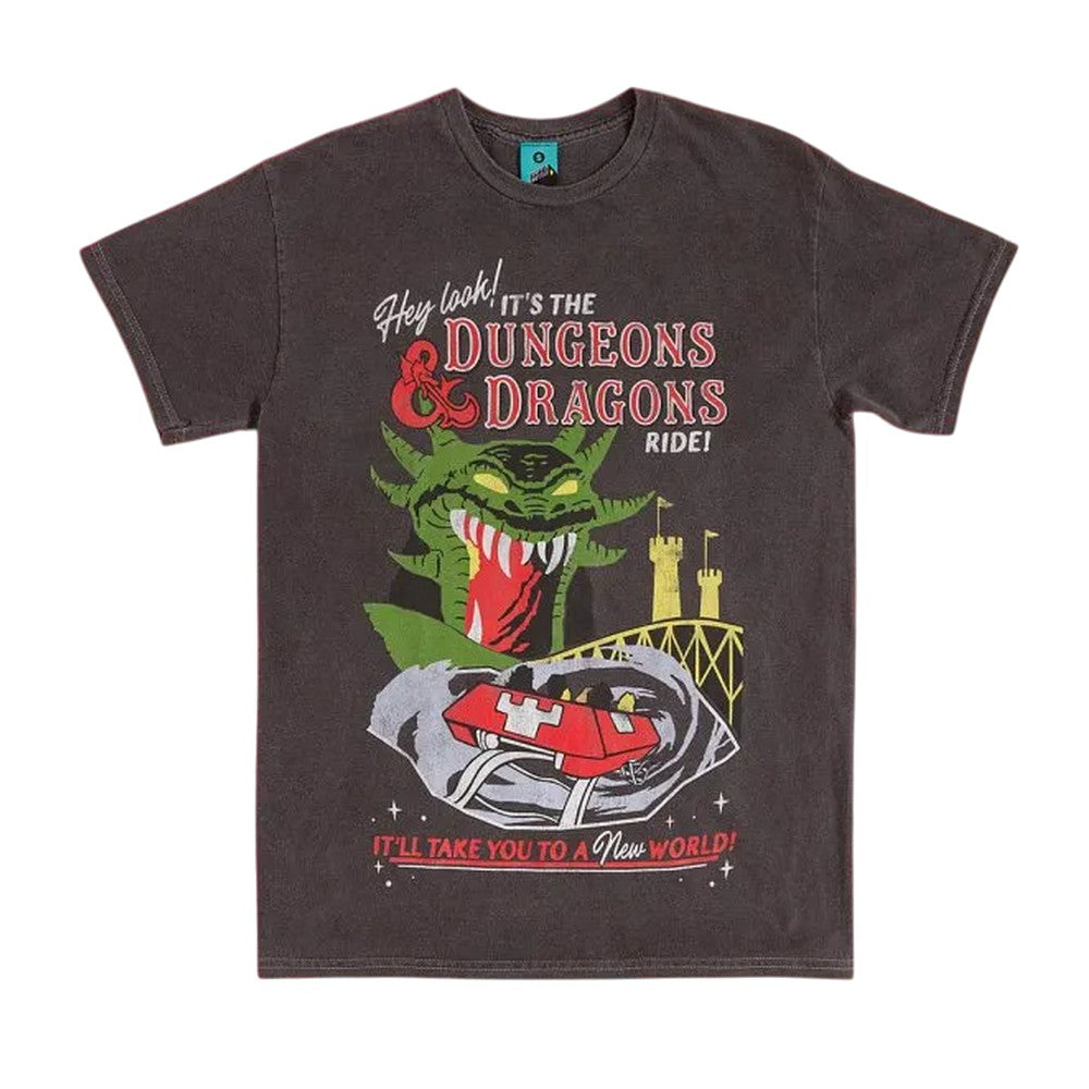 Charcoal - Front - Dungeons & Dragons Unisex Adult Ride Vintage Wash T-Shirt