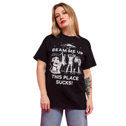 Charcoal - Lifestyle - Stranger Things Unisex Adult Beam Me Up T-Shirt