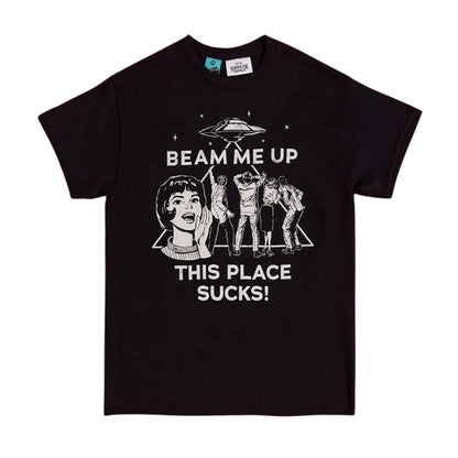 Charcoal - Front - Stranger Things Unisex Adult Beam Me Up T-Shirt