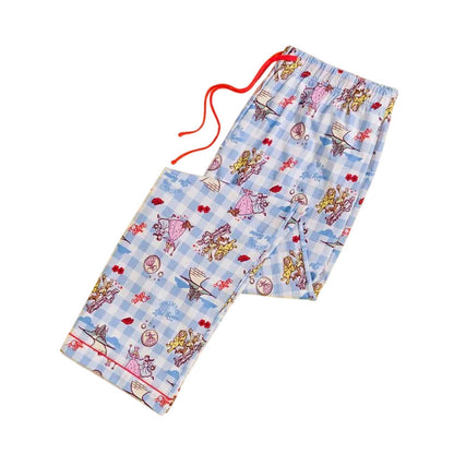 Blue-White-Red - Back - The Wizard Of Oz Womens-Ladies There´s No Place Like Home Long Pyjama Set