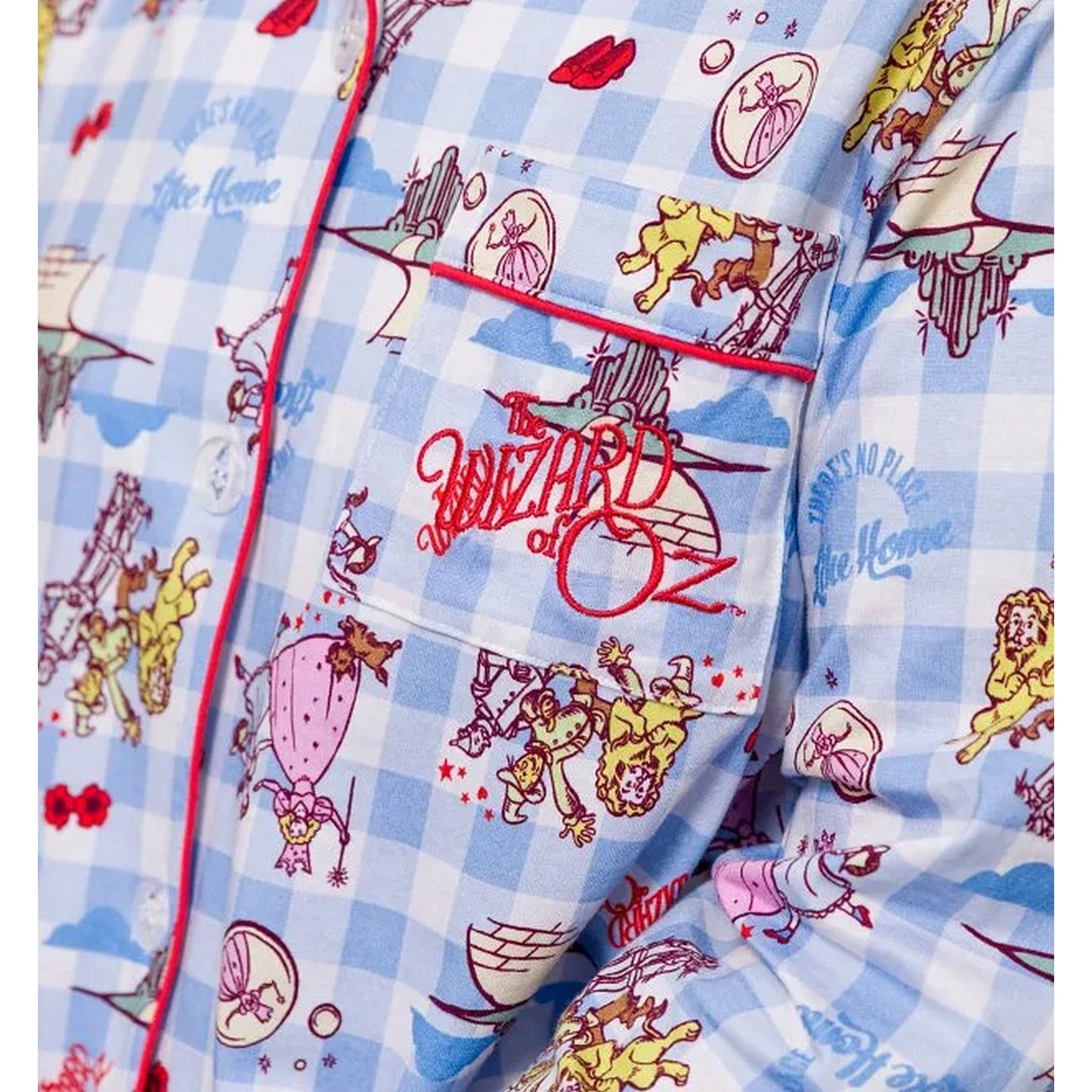 Blue-White-Red - Side - The Wizard Of Oz Womens-Ladies There´s No Place Like Home Long Pyjama Set
